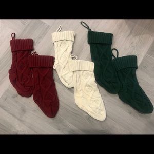 6 knit Christmas stockings